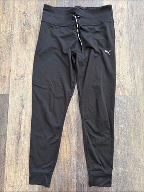 Puma Black Performance Leggings with Contrast Drawcord